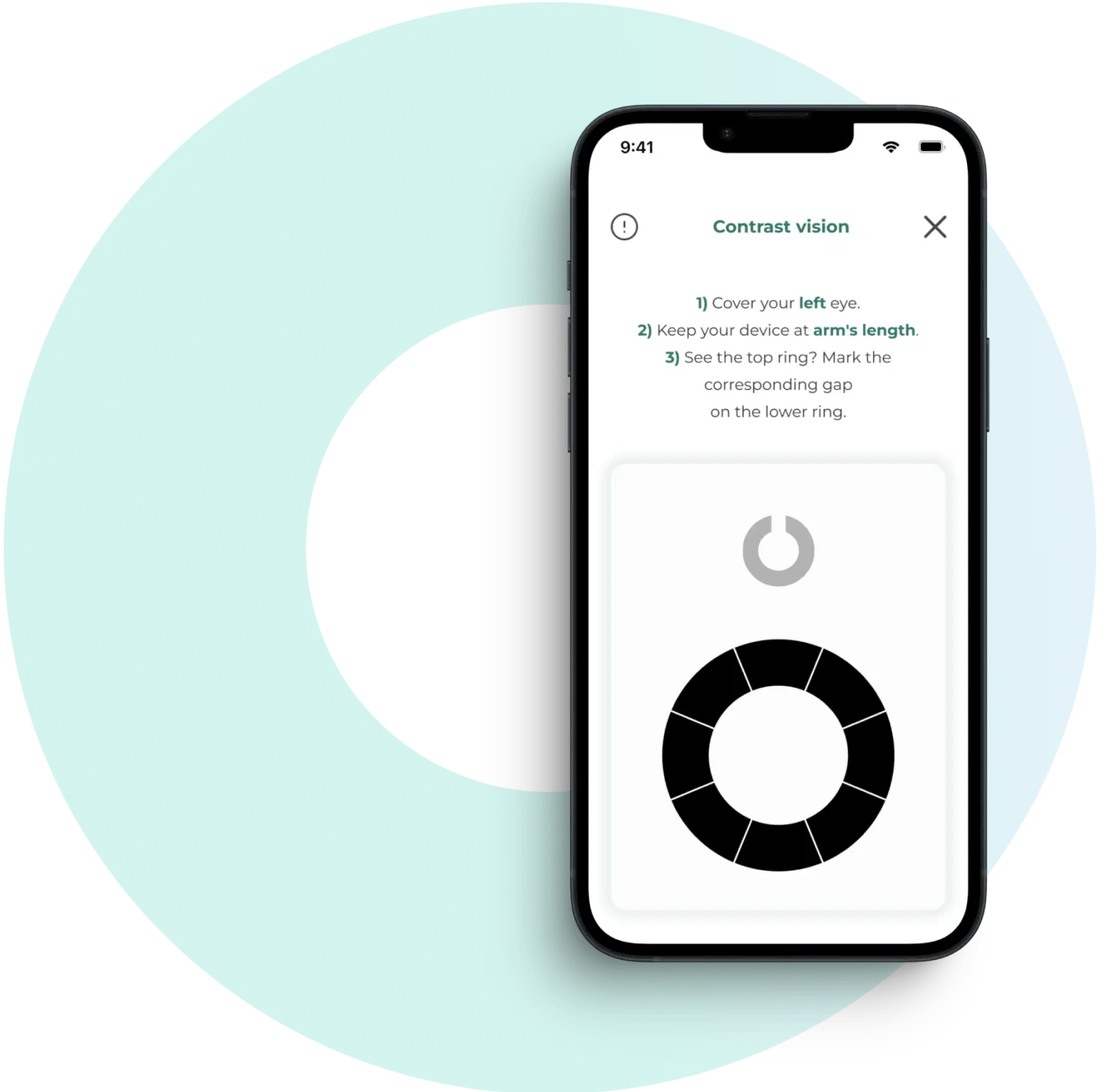 Contrast vision test in the Eye Care App