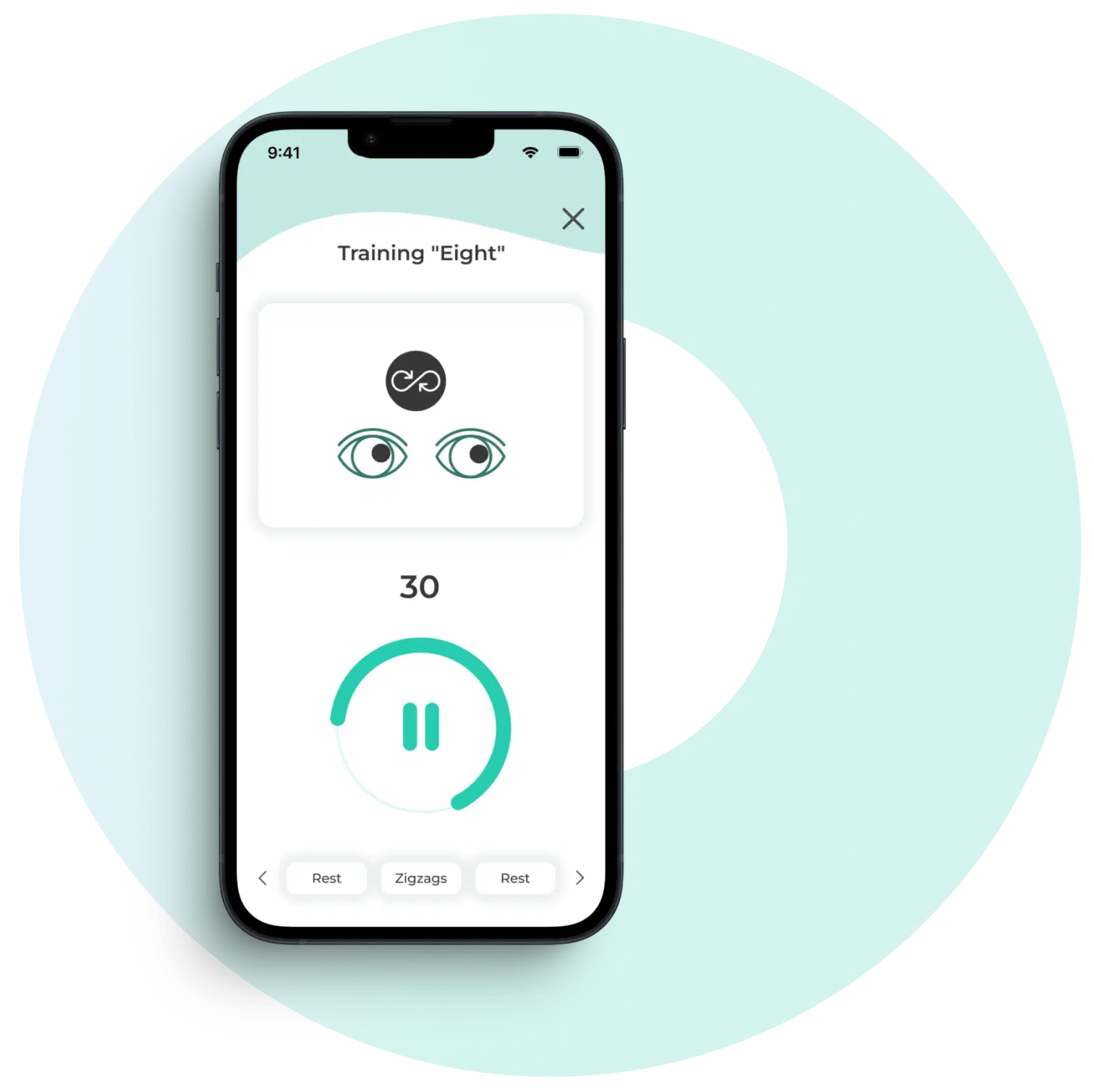 Guided eye training in the Eye Care App